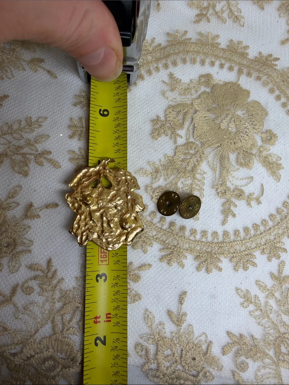 Vintage BALLOU REG’D Gold Tone Rose Brooch – Sculptural Floral Estate Pin 70’s
